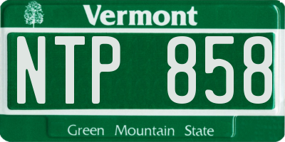 VT license plate NTP858