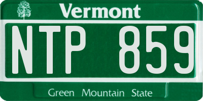 VT license plate NTP859