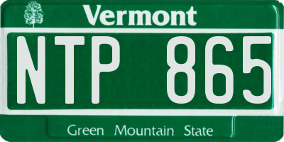 VT license plate NTP865