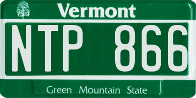 VT license plate NTP866