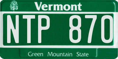 VT license plate NTP870