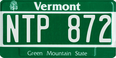 VT license plate NTP872