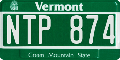 VT license plate NTP874