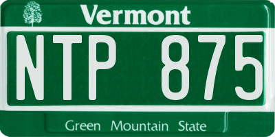 VT license plate NTP875