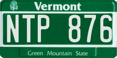 VT license plate NTP876