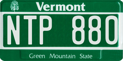 VT license plate NTP880