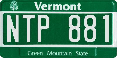 VT license plate NTP881