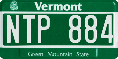 VT license plate NTP884