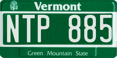 VT license plate NTP885