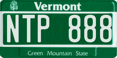 VT license plate NTP888