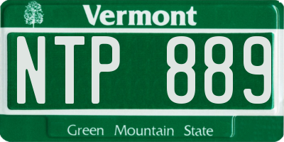 VT license plate NTP889