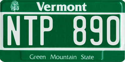 VT license plate NTP890