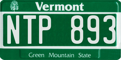 VT license plate NTP893