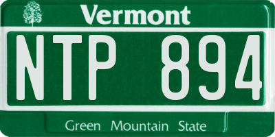 VT license plate NTP894