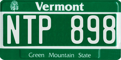 VT license plate NTP898