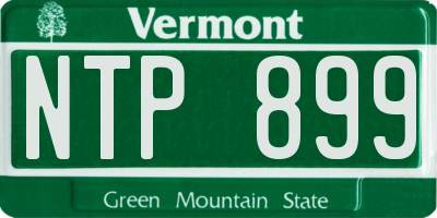 VT license plate NTP899