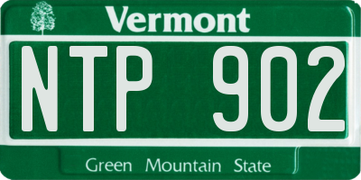 VT license plate NTP902