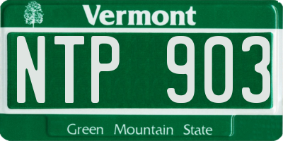 VT license plate NTP903