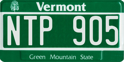 VT license plate NTP905