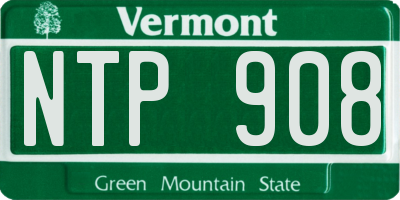 VT license plate NTP908