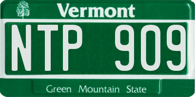 VT license plate NTP909