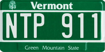 VT license plate NTP911