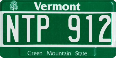 VT license plate NTP912