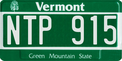 VT license plate NTP915