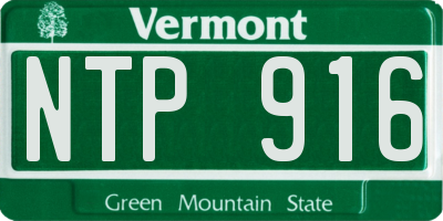 VT license plate NTP916