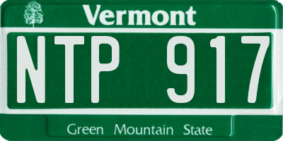 VT license plate NTP917