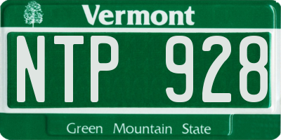 VT license plate NTP928