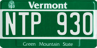 VT license plate NTP930