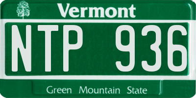 VT license plate NTP936