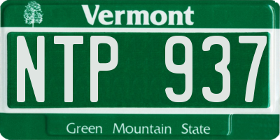 VT license plate NTP937