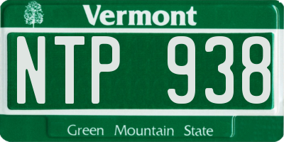 VT license plate NTP938