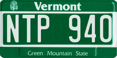VT license plate NTP940