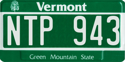 VT license plate NTP943