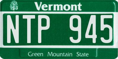 VT license plate NTP945