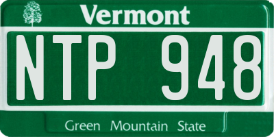 VT license plate NTP948