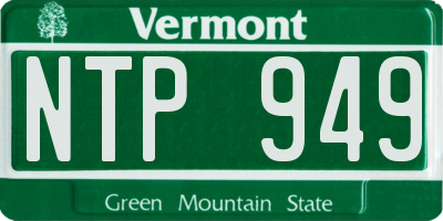 VT license plate NTP949