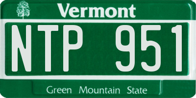 VT license plate NTP951