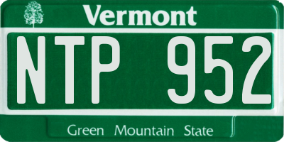 VT license plate NTP952