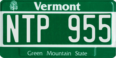 VT license plate NTP955