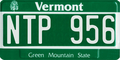 VT license plate NTP956
