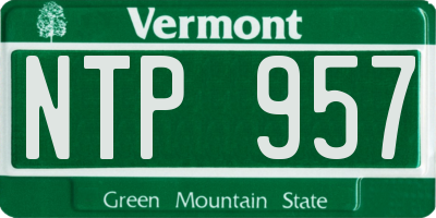 VT license plate NTP957