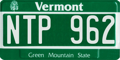VT license plate NTP962