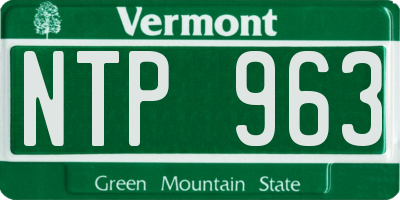 VT license plate NTP963