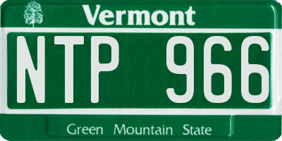 VT license plate NTP966