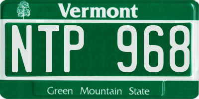 VT license plate NTP968