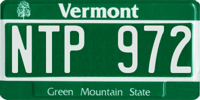VT license plate NTP972